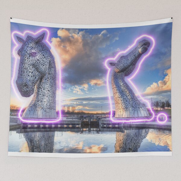 Item preview, The Kelpies at night in neon designed and sold by Photogold Photo Gifts.