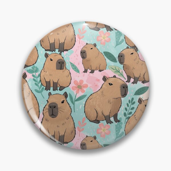 Item preview, Cute Capybara Floral Pattern designed and sold by MythicPrompts.