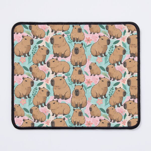 Item preview, Cute Capybara Floral Pattern designed and sold by MythicPrompts.