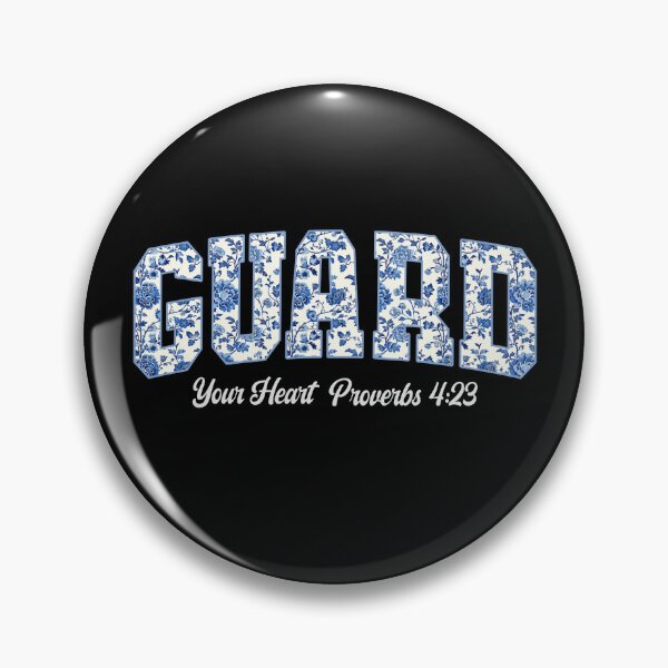 Item preview, Guard Your Heart - Proverbs 4 23 - Bible Verse Quote - Blue Fower  designed and sold by Luvjesus2.