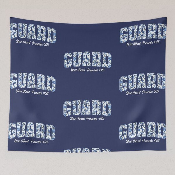 Item preview, Guard Your Heart - Proverbs 4 23 - Bible Verse Quote - Blue Fower  designed and sold by Luvjesus2.