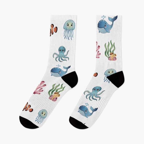 Item preview, Adorable Sea Animals Cartoon Illustration – Cute Ocean Creatures Design designed and sold by PnrArtDesign.
