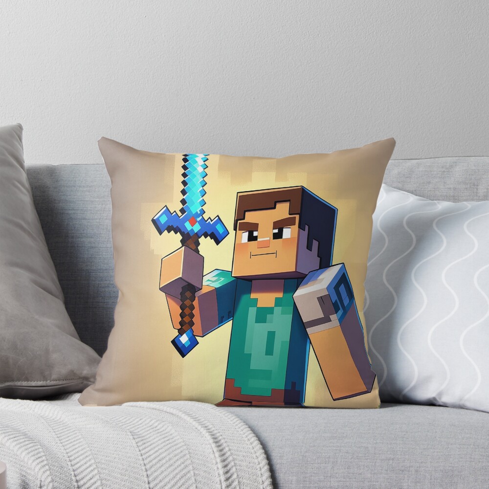 Minecraft Steve Diamond Sword Tapestry