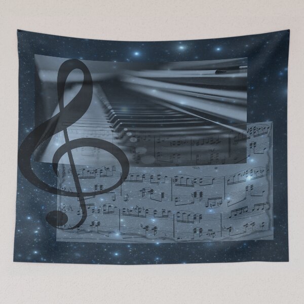 Item preview, A Treble Clef Piano & Music Manuscript designed and sold by BrightrDayMusicArt.