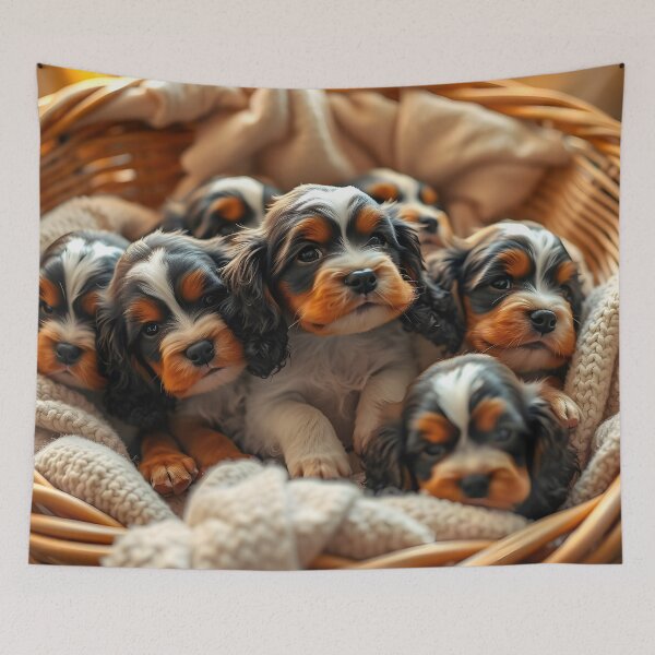 Aperçu de l'œuvre Panier de chiots créée et vendue par AimlessArts.