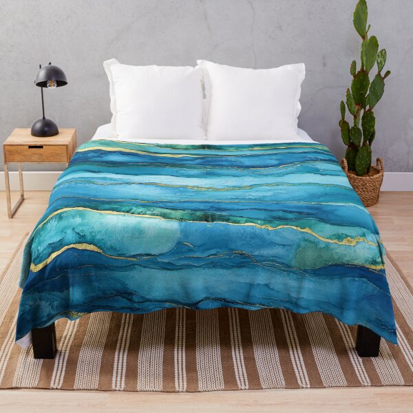 Item preview, Modern Blue Caribbean Water Strata designed and sold by WatercolorLane.