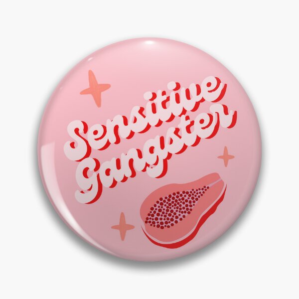 Item preview, Sensitive gangster button designed and sold by cheek-baby.