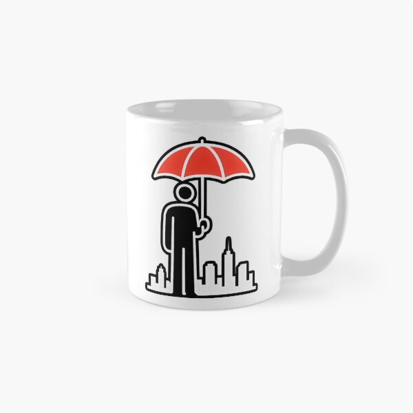 Item preview, Minimalist Red Umbrella City Protector Stick Figure Design designed and sold by Shoot-The-Moon.