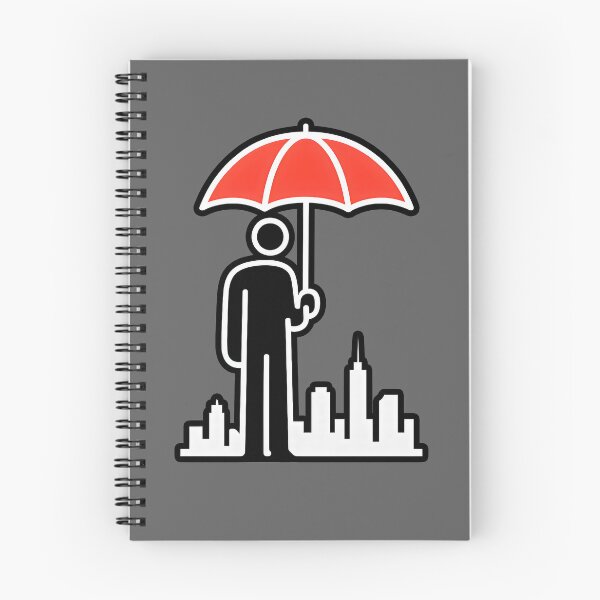 Item preview, Minimalist Red Umbrella City Protector Stick Figure Design designed and sold by Shoot-The-Moon.