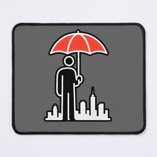 Item preview, Minimalist Red Umbrella City Protector Stick Figure Design designed and sold by Shoot-The-Moon.