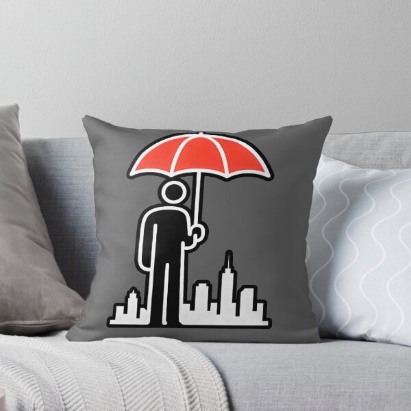 Item preview, Minimalist Red Umbrella City Protector Stick Figure Design designed and sold by Shoot-The-Moon.