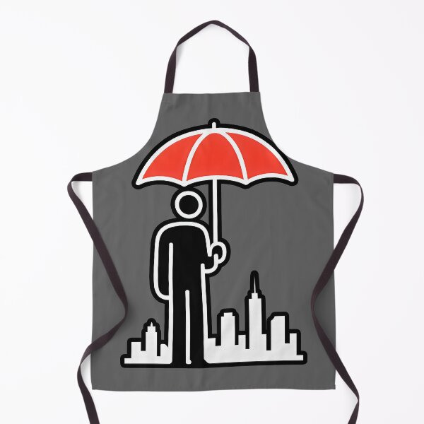 Item preview, Minimalist Red Umbrella City Protector Stick Figure Design designed and sold by Shoot-The-Moon.