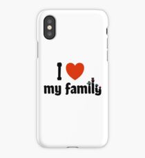 I love my family with four funny hats iPhone Case