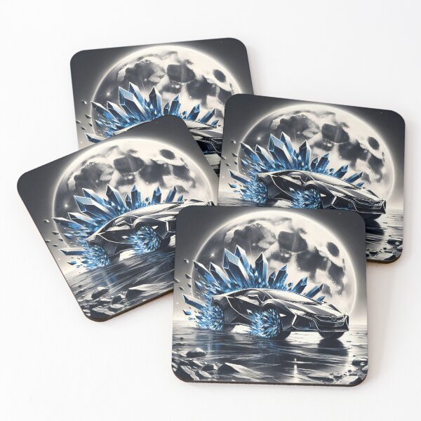 Item preview, Blue Crystal Car in Space, Ai Generated Art    designed and sold by ACC .