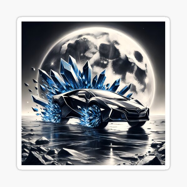 Item preview, Blue Crystal Car in Space, Ai Generated Art    designed and sold by Anna Chidiac.