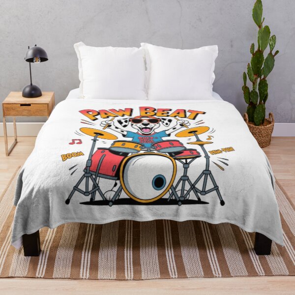 Item preview, Cartoon Dalmatian Playing Colorful Drum Set designed and sold by Petpixy.