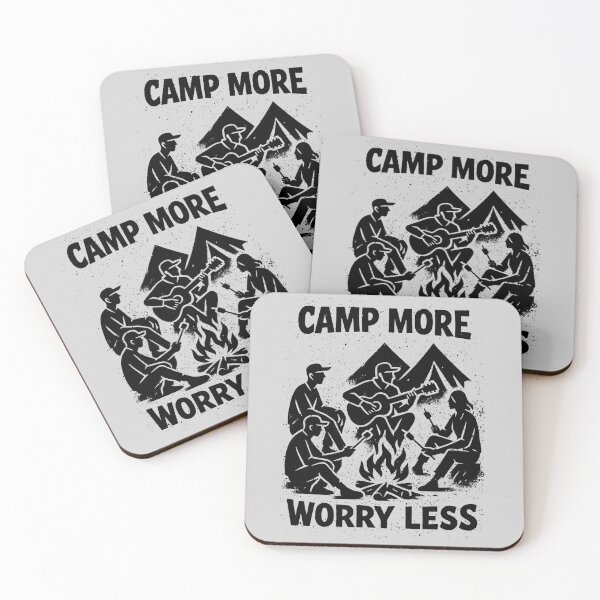 Item preview, Camp More Worry Less, Grunge Style, Friends by Campfire, Outdoor Adventure designed and sold by QuirkySpark.