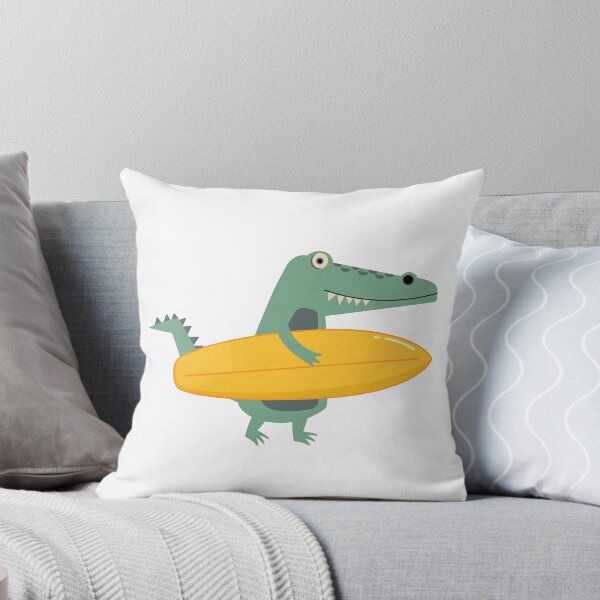 Item preview, Flat Design Illustration with Crocodile Holding Surfboard	 designed and sold by AlginaPugachova.