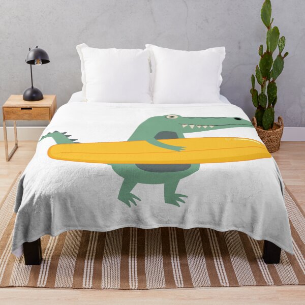 Item preview, Flat Design Illustration with Crocodile Holding Surfboard designed and sold by AlginaPugachova.