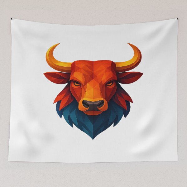 Item preview, Geometric Bull – Power in Every Line designed and sold by PastimeMastery.