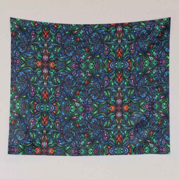 Item preview, Intricate Stained Glass Floral Kaleidoscope Pattern designed and sold by RWADSTUDIO.