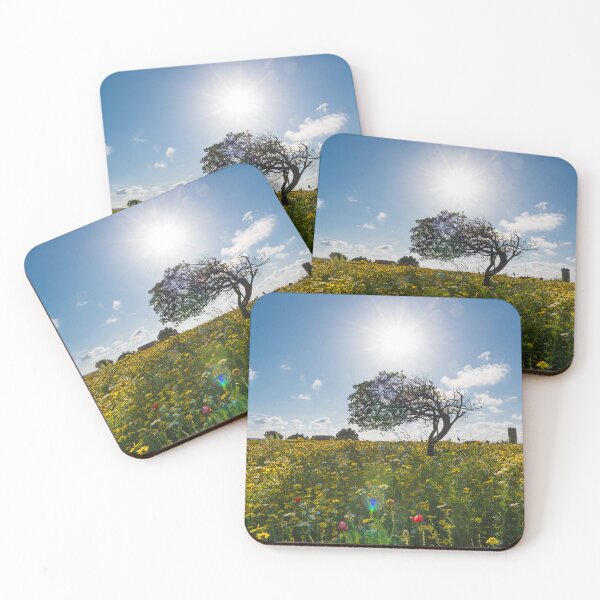 Item preview, Backlit olive tree in a meadow full of flowers designed and sold by Pascal-F.