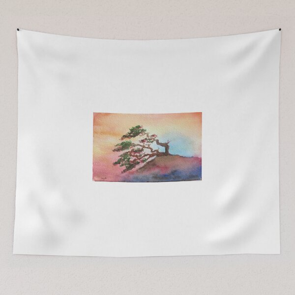 Item preview, Wind Blown Tree in watercolour, bonsai style. designed and sold by Dwyte2U2.