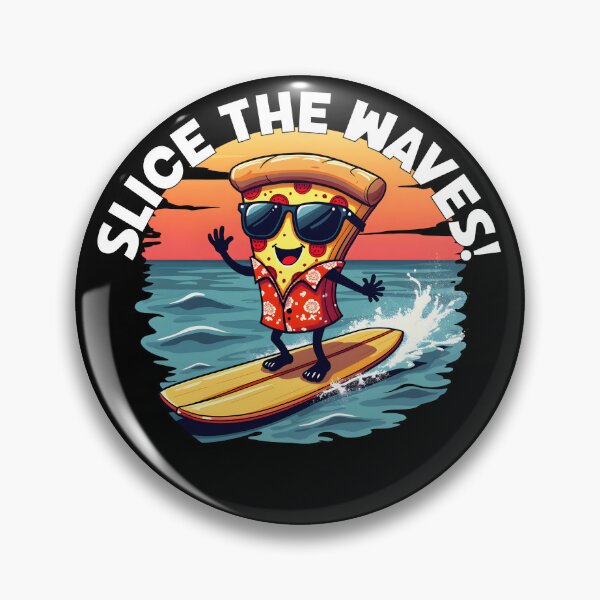 Item preview, Slice the Waves – Surfing Pizza Cartoon Summer designed and sold by Fragy72.