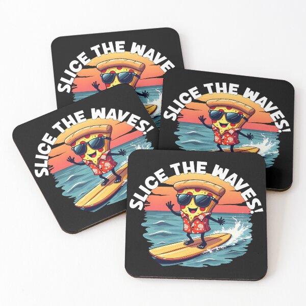 Item preview, Slice the Waves – Surfing Pizza Cartoon Summer designed and sold by Fragy72.