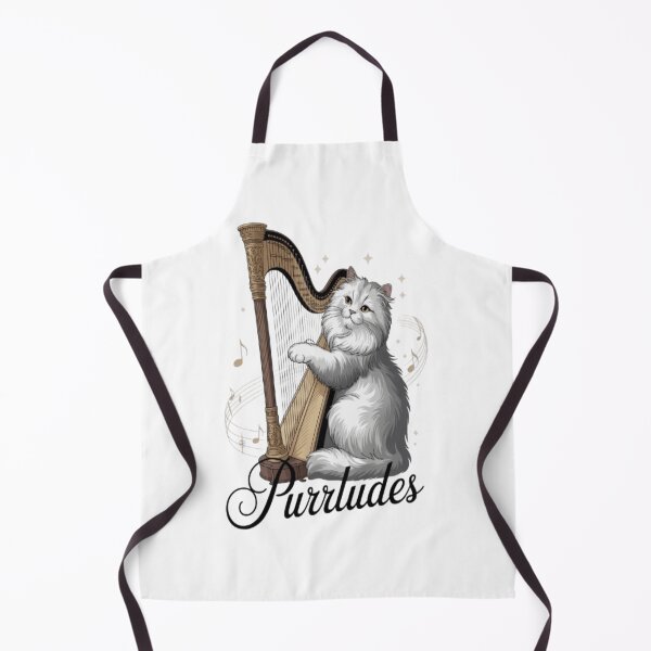 Item preview, Persian Cat Playing Magical Gold Harp designed and sold by Petpixy.