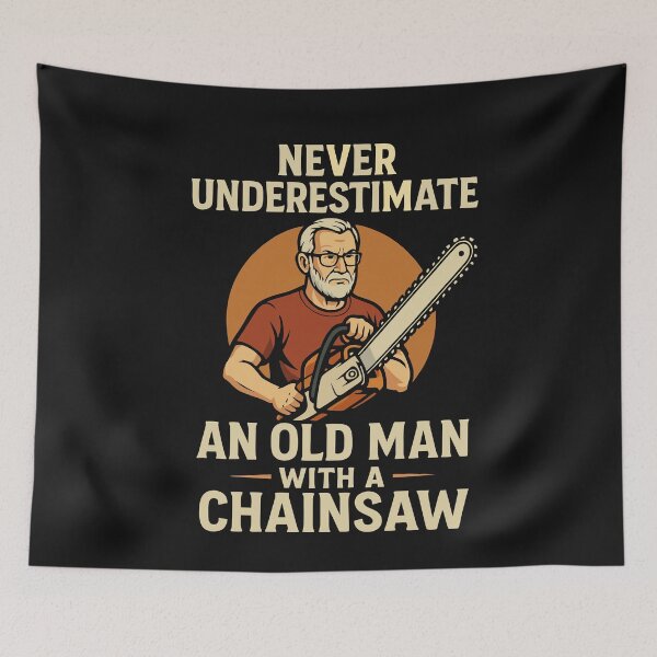 Item preview, Funny Lumberjack Gifts  Never Underestimate An Old Man With A Chainsaw Dad Joke  designed and sold by alenaz.