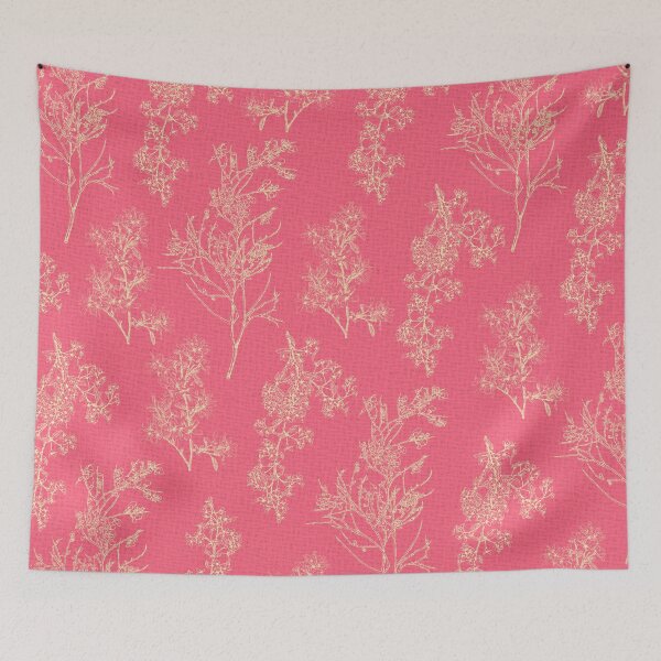 Item preview, Botanical Cottage Woven Look Pattern in Eclectic Pink and Cream designed and sold by kierkegaard.