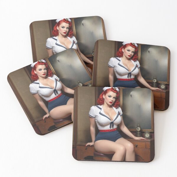 Item preview, Patriotic Pin-Up: Vintage 1940s Coast Guard Beauty designed and sold by MissSaylor.
