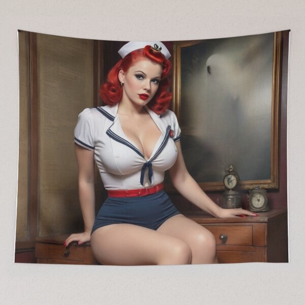 Item preview, Patriotic Pin-Up: Vintage 1940s Coast Guard Beauty designed and sold by MissSaylor.