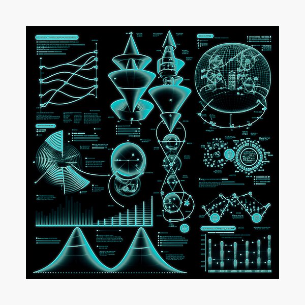 Item preview, Futuristic Sci‑Fi Diagrams Tech Blueprint designed and sold by Jcat7.
