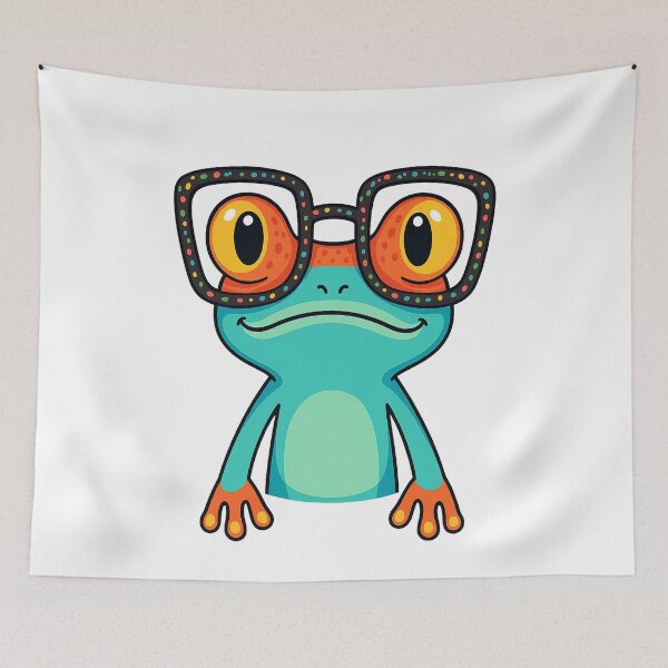 Item preview, Cool Cartoon Frog with Funky Glasses designed and sold by Sadia  Jannat.