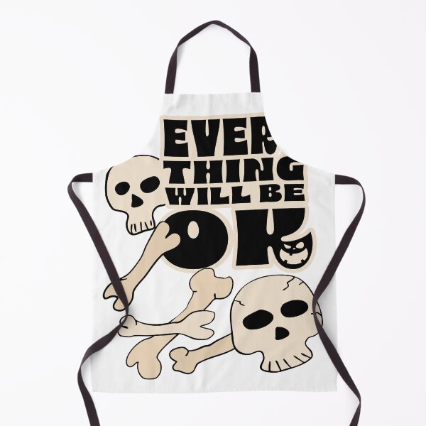 Item preview, everything will be ok positive quote, skull and bone, humour, sticker, skull sticker, print, t-shirt design designed and sold by NatalkaP.