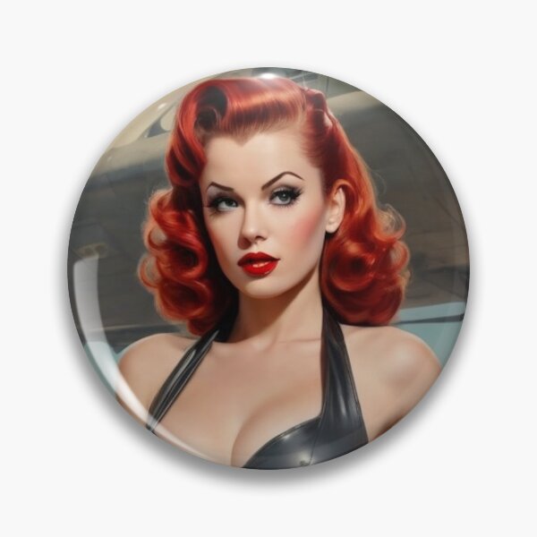 Item preview, Ranks of Romance: Vintage 1940s Military Red Head Pin Up designed and sold by MissSaylor.