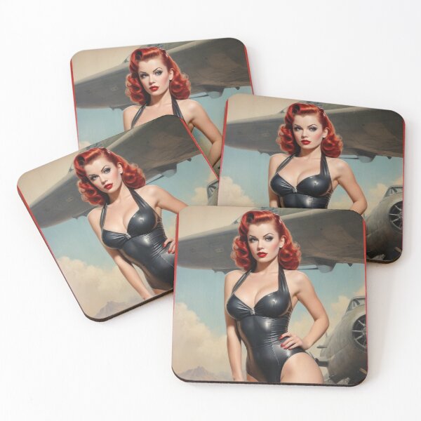 Item preview, Ranks of Romance: Vintage 1940s Military Red Head Pin Up designed and sold by MissSaylor.