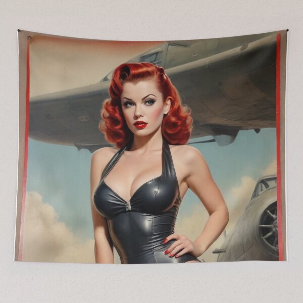 Item preview, Ranks of Romance: Vintage 1940s Military Red Head Pin Up designed and sold by MissSaylor.
