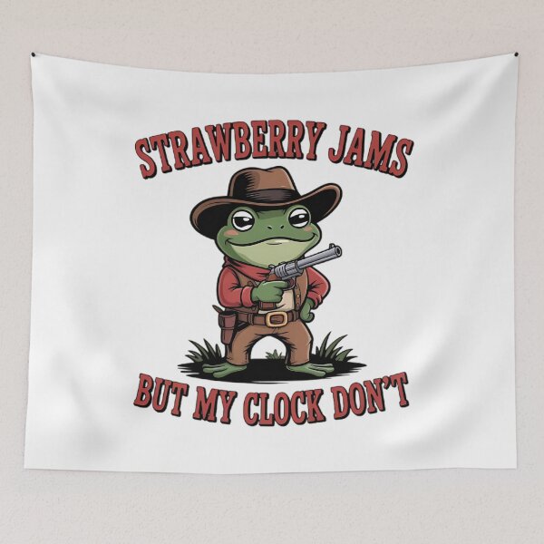 Item preview, Strawberry Jams But My Glock Don't - Cowboy Frog - Country Humor - Funny Western  designed and sold by Moad Fahim.