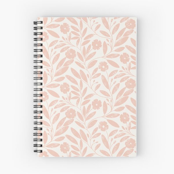 Item preview, Distress Textured monochromatic dusty pink leafy floral vine all over white background designed and sold by PrettywithColor.