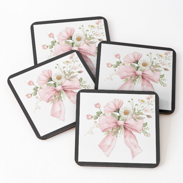 Item preview, handmade drawing of beautiful floral pink bow design designed and sold by NivyasArtistry.