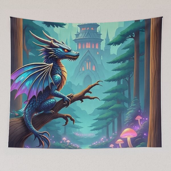 Item preview, Dragon's Vigil: Guardian of the Enchanted Forest" designed and sold by Vandy Fullam.