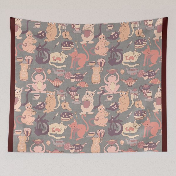 Item preview, Copy of Cats breakfast tea party	 designed and sold by Alessandro Remo Mazzoni Remotextiles.
