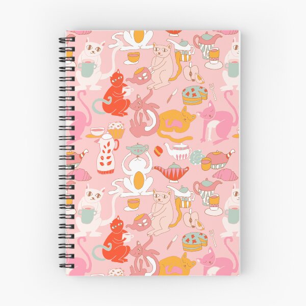 Item preview, Cats breakfast tea party	pink designed and sold by Alessandro Remo Mazzoni Remotextiles.