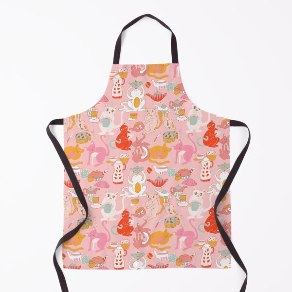 Item preview, Cats breakfast tea party pink designed and sold by Alessandro Remo Mazzoni Remotextiles.