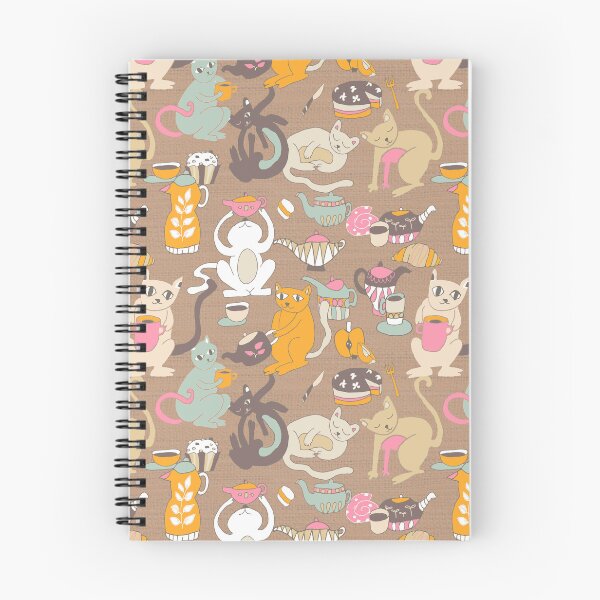 Item preview, Cats breakfast tea party brown designed and sold by Alessandro Remo Mazzoni Remotextiles.