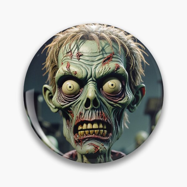 Item preview, Cute Cartoon Zombie Pin Buttons – Fun & Unique Horror Accessories! designed and sold by Oskar Collective.
