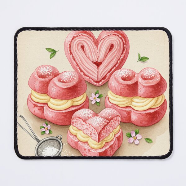 Item preview, Heart Cream Buns – Sweet Love in Every Bite designed and sold by Pasteltone.